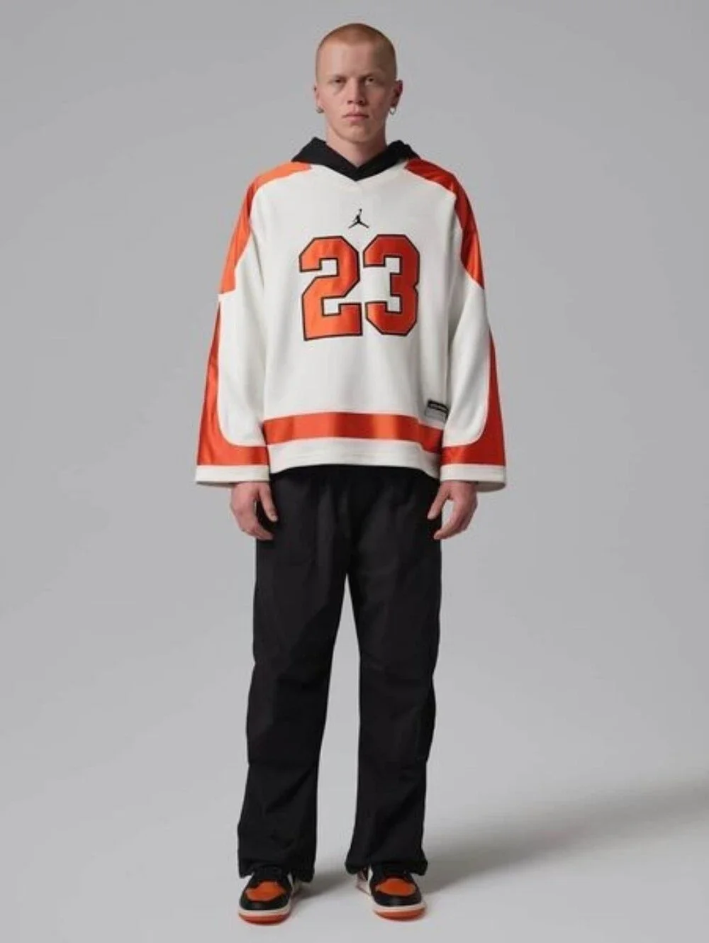 Men's Air Jordan MJ Collegiate Hockey Jersey 'Sail/Starfish/Black'